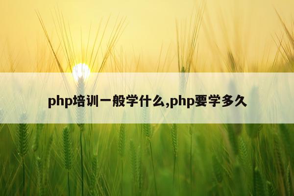 php培训一般学什么,php要学多久