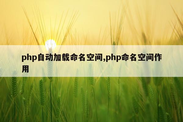 php自动加载命名空间,php命名空间作用