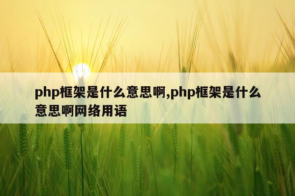 php框架是什么意思啊,php框架是什么意思啊网络用语