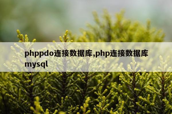 phppdo连接数据库,php连接数据库mysql