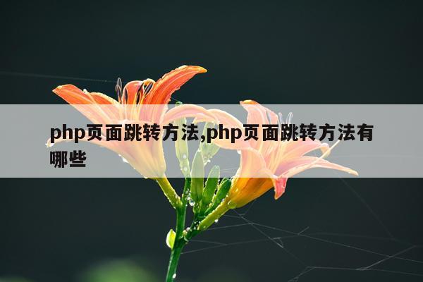 php页面跳转方法,php页面跳转方法有哪些