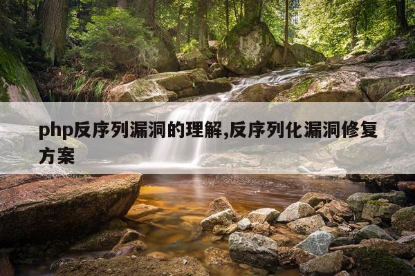 php反序列漏洞的理解,反序列化漏洞修复方案
