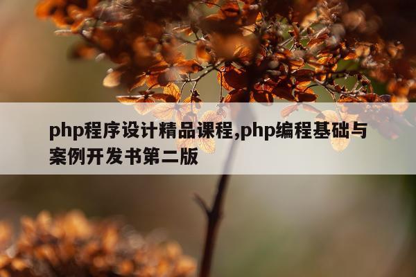 php程序设计精品课程,php编程基础与案例开发书第二版