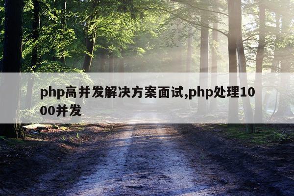 php高并发解决方案面试,php处理1000并发