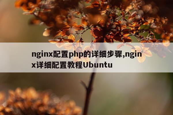 nginx配置php的详细步骤,nginx详细配置教程Ubuntu