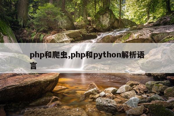 php和爬虫,php和python解析语言