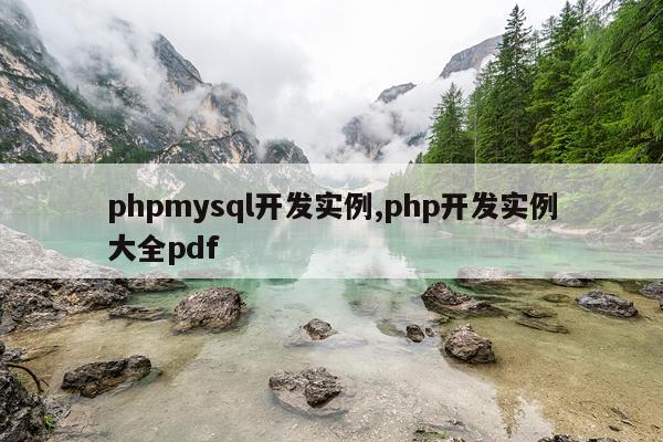 phpmysql开发实例,php开发实例大全pdf