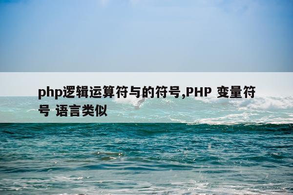 php逻辑运算符与的符号,PHP 变量符号 语言类似