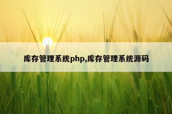库存管理系统php,库存管理系统源码
