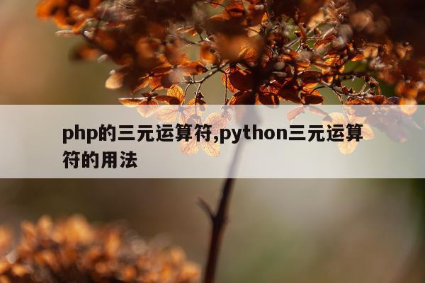 php的三元运算符,python三元运算符的用法