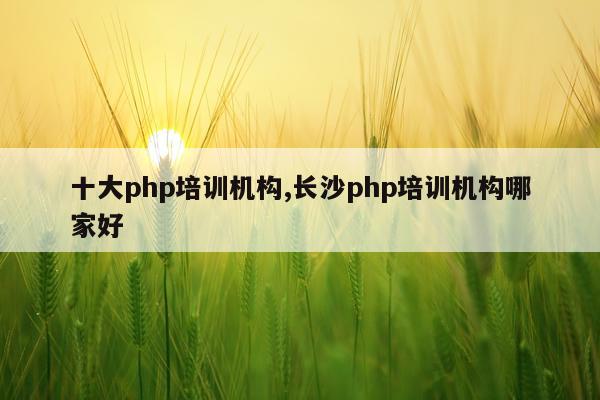十大php培训机构,长沙php培训机构哪家好
