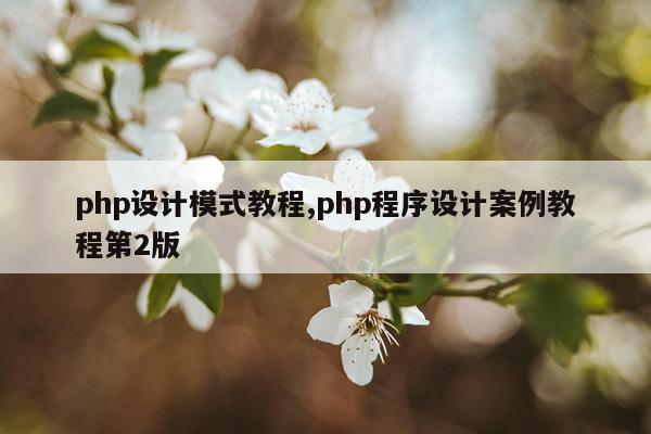 php设计模式教程,php程序设计案例教程第2版