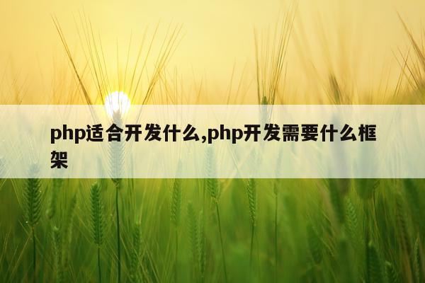 php适合开发什么,php开发需要什么框架