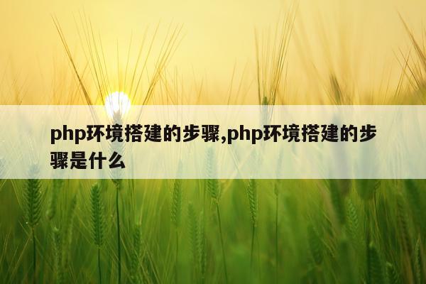 php环境搭建的步骤,php环境搭建的步骤是什么