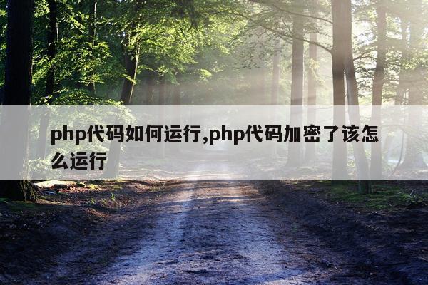 php代码如何运行,php代码加密了该怎么运行