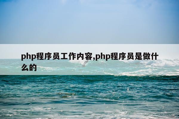 php程序员工作内容,php程序员是做什么的