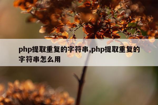 php提取重复的字符串,php提取重复的字符串怎么用