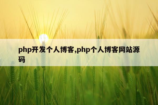 php开发个人博客,php个人博客网站源码