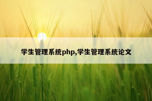 学生管理系统php,学生管理系统论文