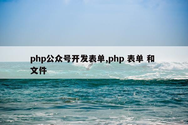 php公众号开发表单,php 表单 和 文件