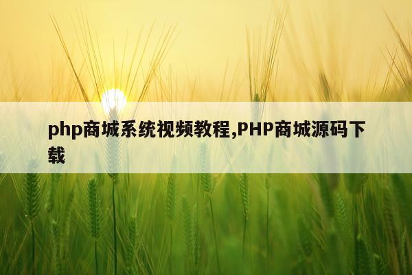 php商城系统视频教程,PHP商城源码下载