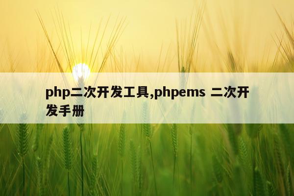 php二次开发工具,phpems 二次开发手册