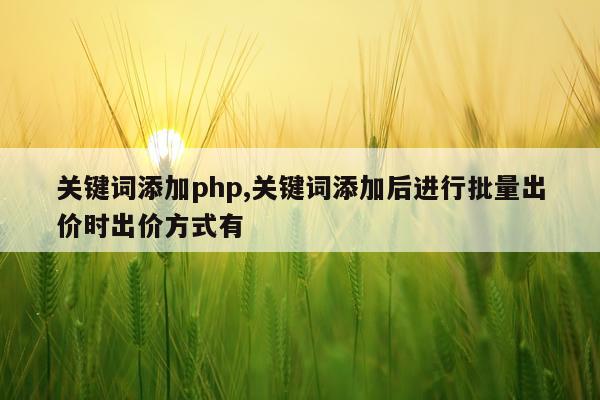 关键词添加php,关键词添加后进行批量出价时出价方式有