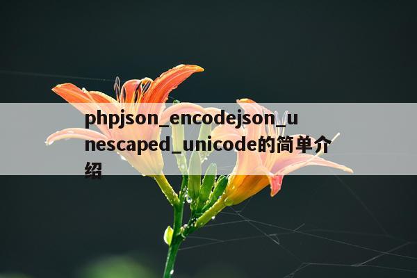 phpjson_encodejson_unescaped_unicode的简单介绍
