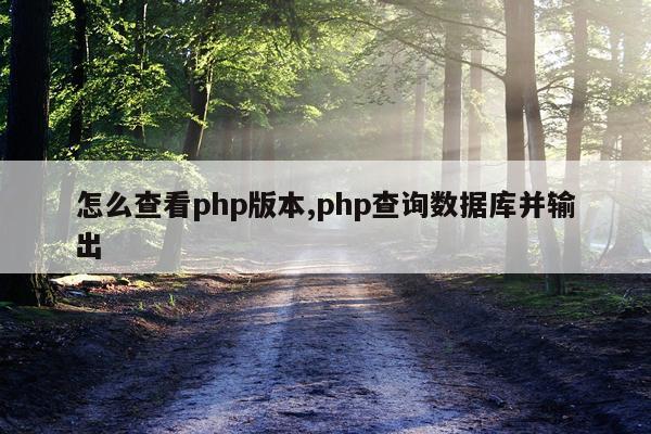 怎么查看php版本,php查询数据库并输出