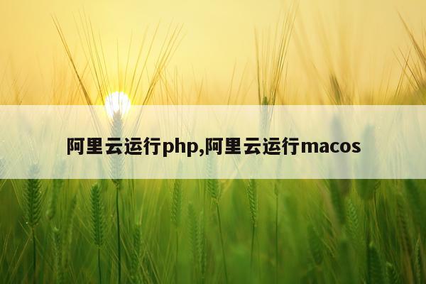 阿里云运行php,阿里云运行macos