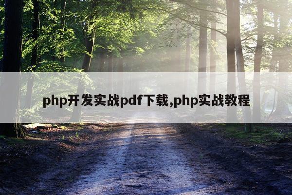 php开发实战pdf下载,php实战教程