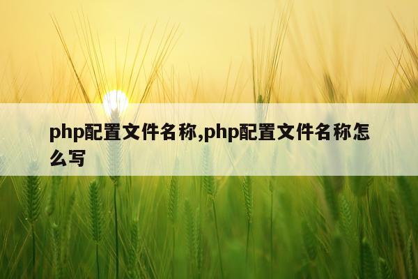 php配置文件名称,php配置文件名称怎么写