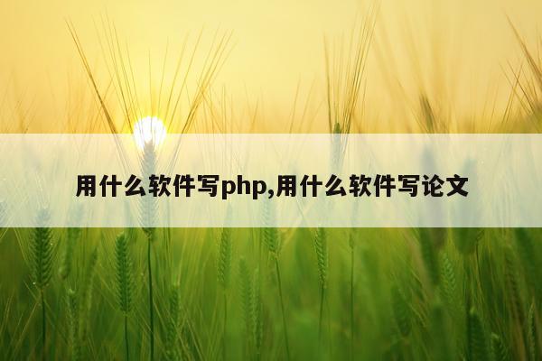 用什么软件写php,用什么软件写论文