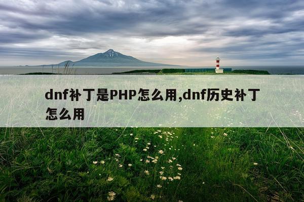 dnf补丁是PHP怎么用,dnf历史补丁怎么用