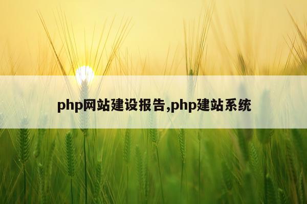 php网站建设报告,php建站系统