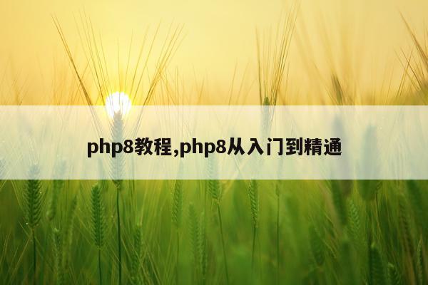 php8教程,php8从入门到精通